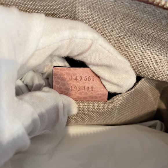 GUCCI 449661 Dollar Calfskin Small GG Charm Dome Bag Soft Pink - Picture 12 of 12